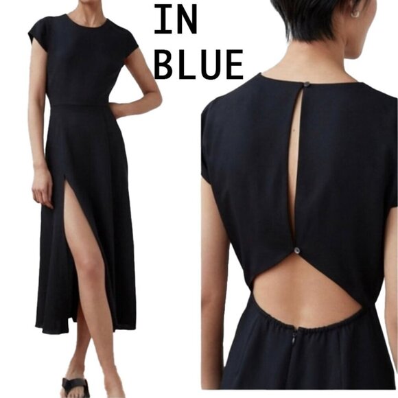 Babaton Dresses & Skirts - Aritzia BABATON Cutout in back Royal Blue Hamptons Contemporary Midi Dress sz 00